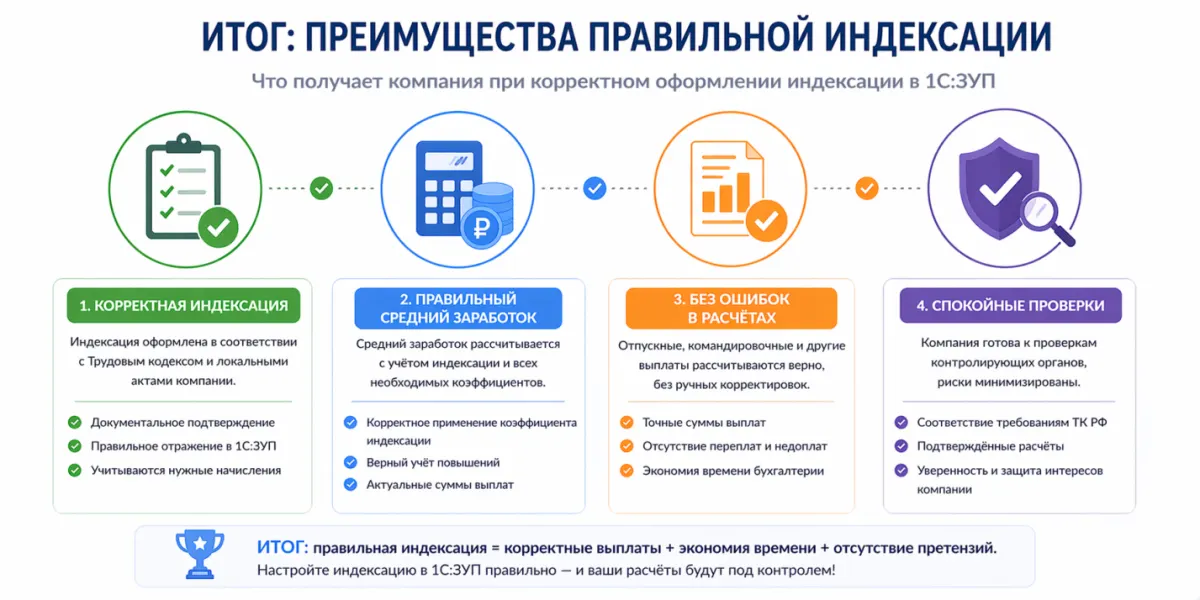26 Индексация заработной платы в 1С:ЗУП: как она влияет на отпускные и средний заработок — скриншот 4