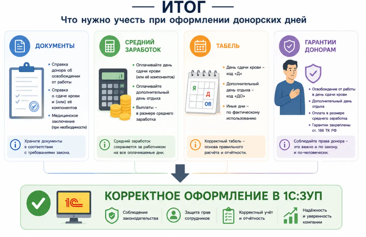 26 Как оформить донорские дни в 1С:ЗУП: оформление, оплата и отражение в табеле — скриншот 9