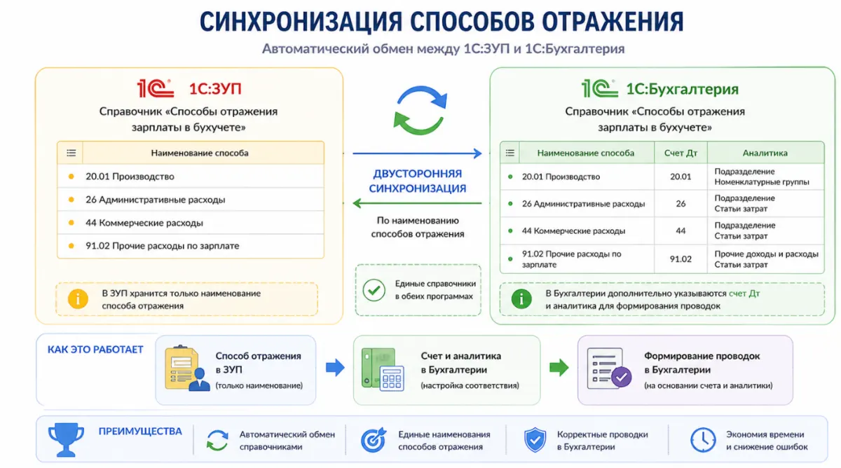 26 Настройка способов отражения зарплаты в учёте в 1С:ЗУП — скриншот 1