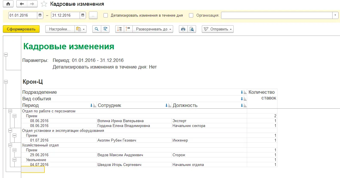 Адаптация новых сотрудников в 1С:ЗУП КОРП: как контролировать первые месяцы работы — скриншот 8
