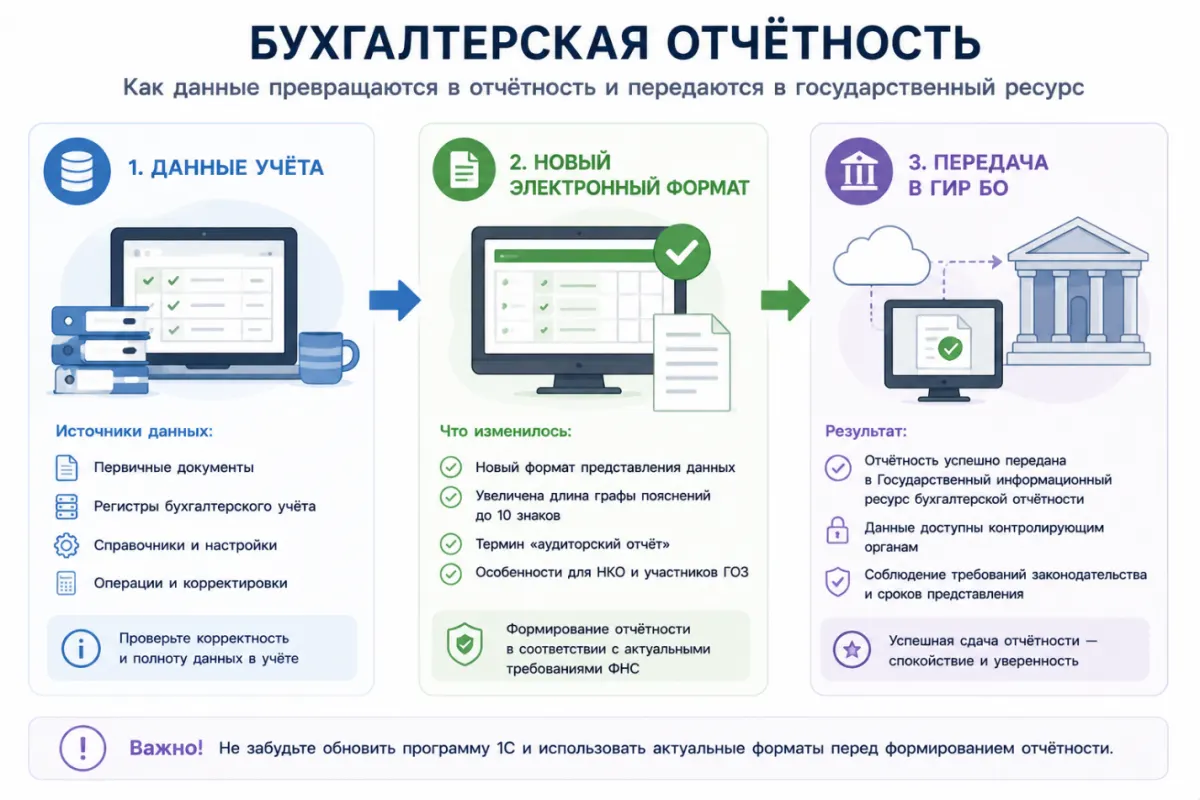 Бухгалтерская отчётность за 1 полугодие 2026 года в 1С:Бухгалтерии: что изменилось и как подготовиться к сдаче — скриншот 5