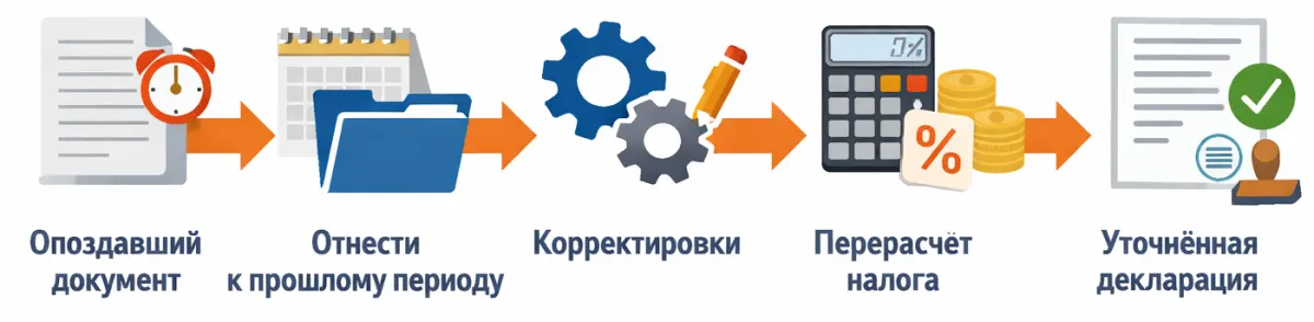 Опоздавшие документы и уточнённая декларация по прибыли в 1С: что изменилось на практике — скриншот 2