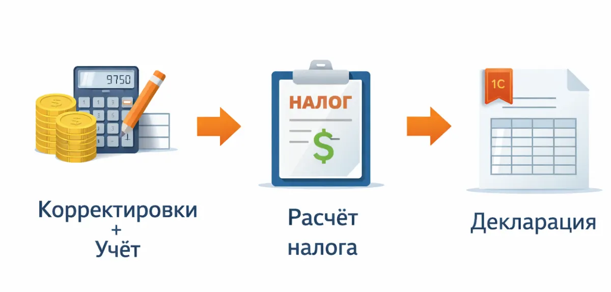 Опоздавшие документы и уточнённая декларация по прибыли в 1С: что изменилось на практике — скриншот 8