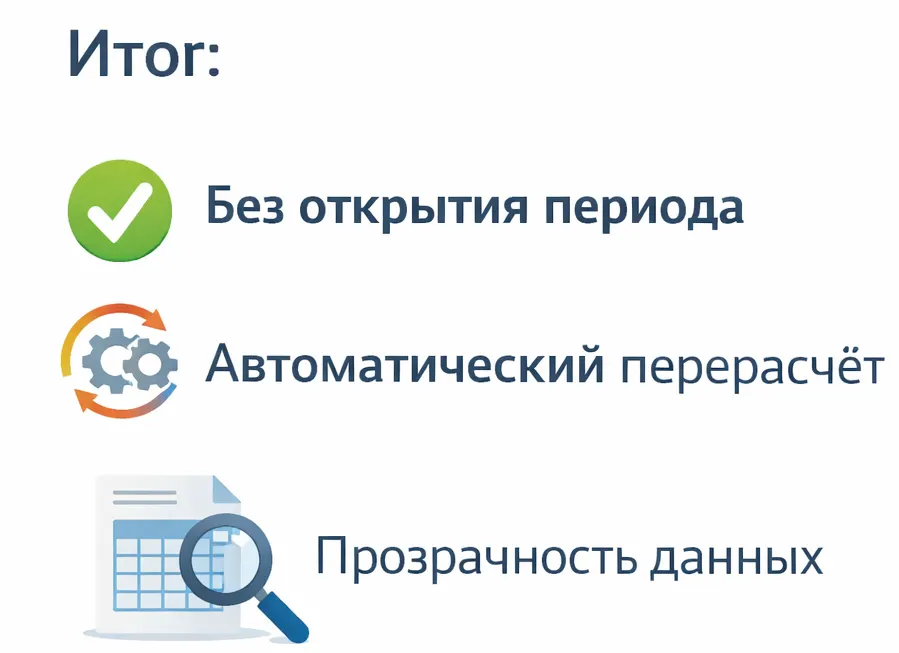 Опоздавшие документы и уточнённая декларация по прибыли в 1С: что изменилось на практике — скриншот 9